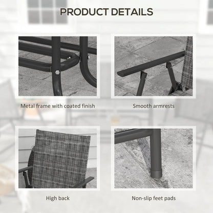 Outsunny Four-Piece Metal Garden Sofa Set 17