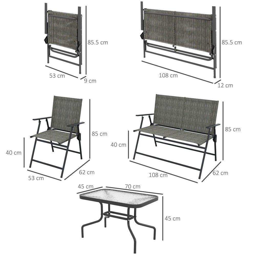 Outsunny Four-Piece Metal Garden Sofa Set 2