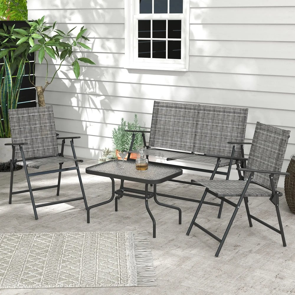 Outsunny Four-Piece Metal Garden Sofa Set 20