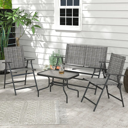 Outsunny Four-Piece Metal Garden Sofa Set 20