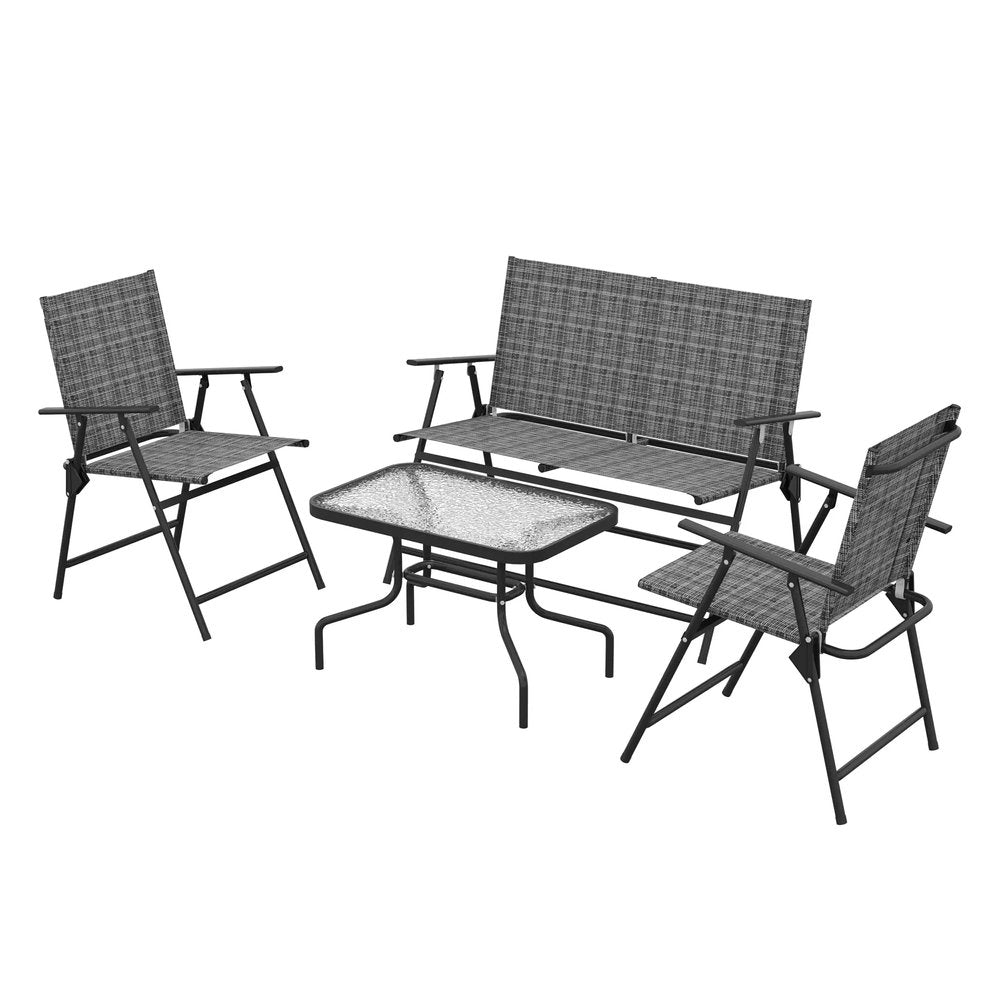 Outsunny Four-Piece Metal Garden Sofa Set 21