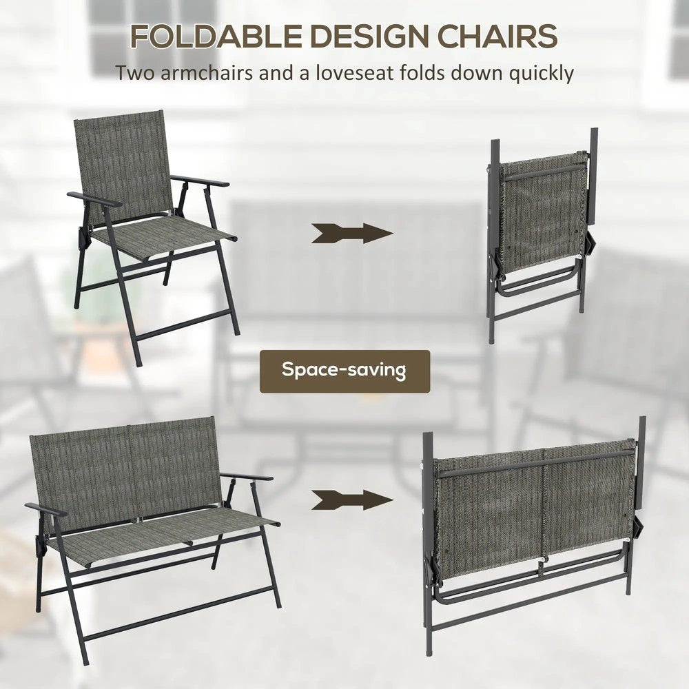 Outsunny Four-Piece Metal Garden Sofa Set 4