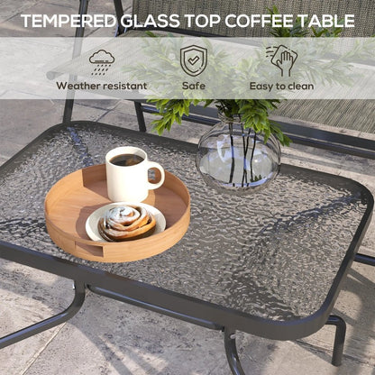 Outsunny Four-Piece Metal Garden Sofa Set 5
