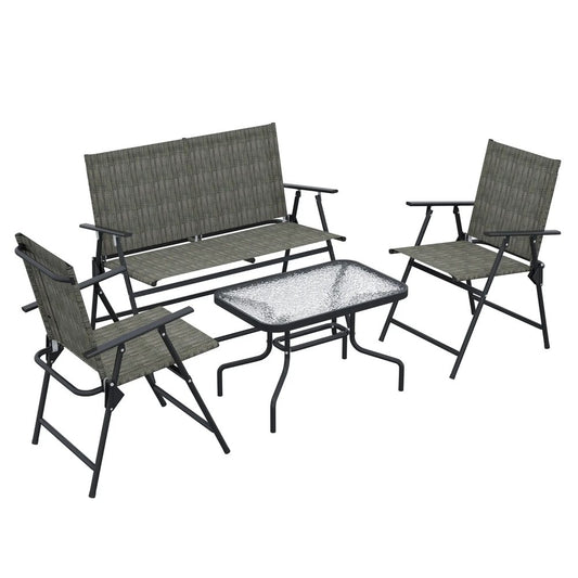 Outsunny Four-Piece Metal Garden Sofa Set 