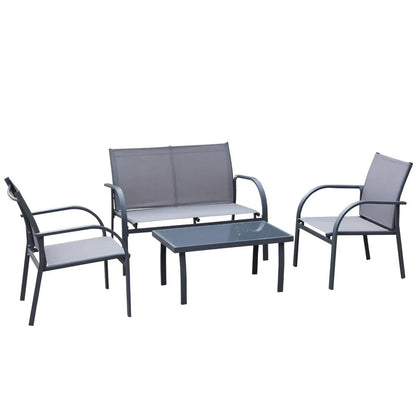 Outsunny Four-Piece Minimal Garden Patio Set - Grey 10