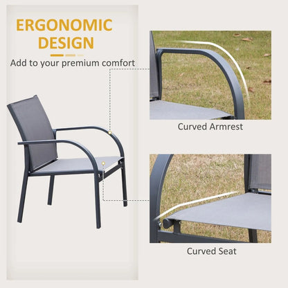 Outsunny Four-Piece Minimal Garden Patio Set - Grey 4
