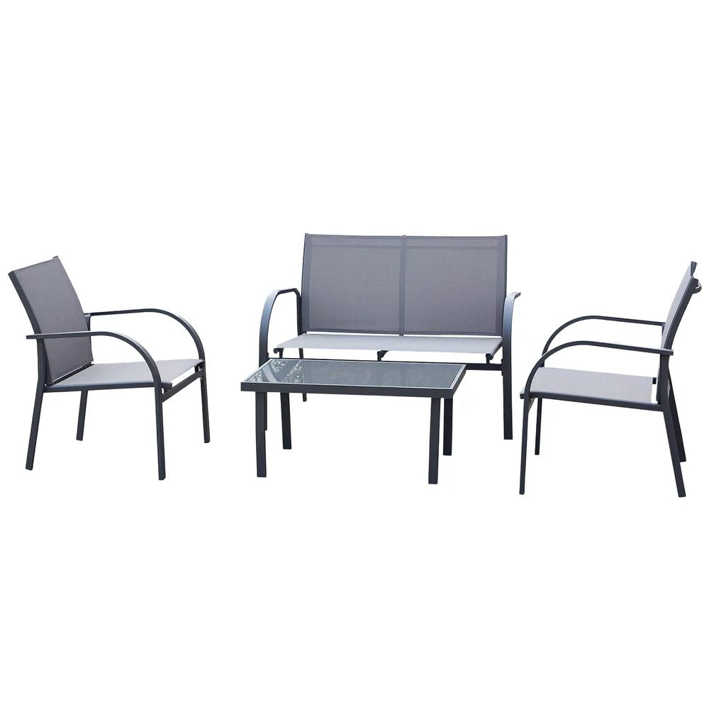 Outsunny Four-Piece Minimal Garden Patio Set - Grey 9