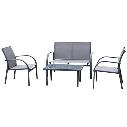 Outsunny Four-Piece Minimal Garden Patio Set - Grey 