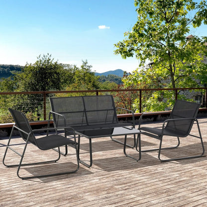 Outsunny Four-Piece Minimalistic Garden Sofa Set 1