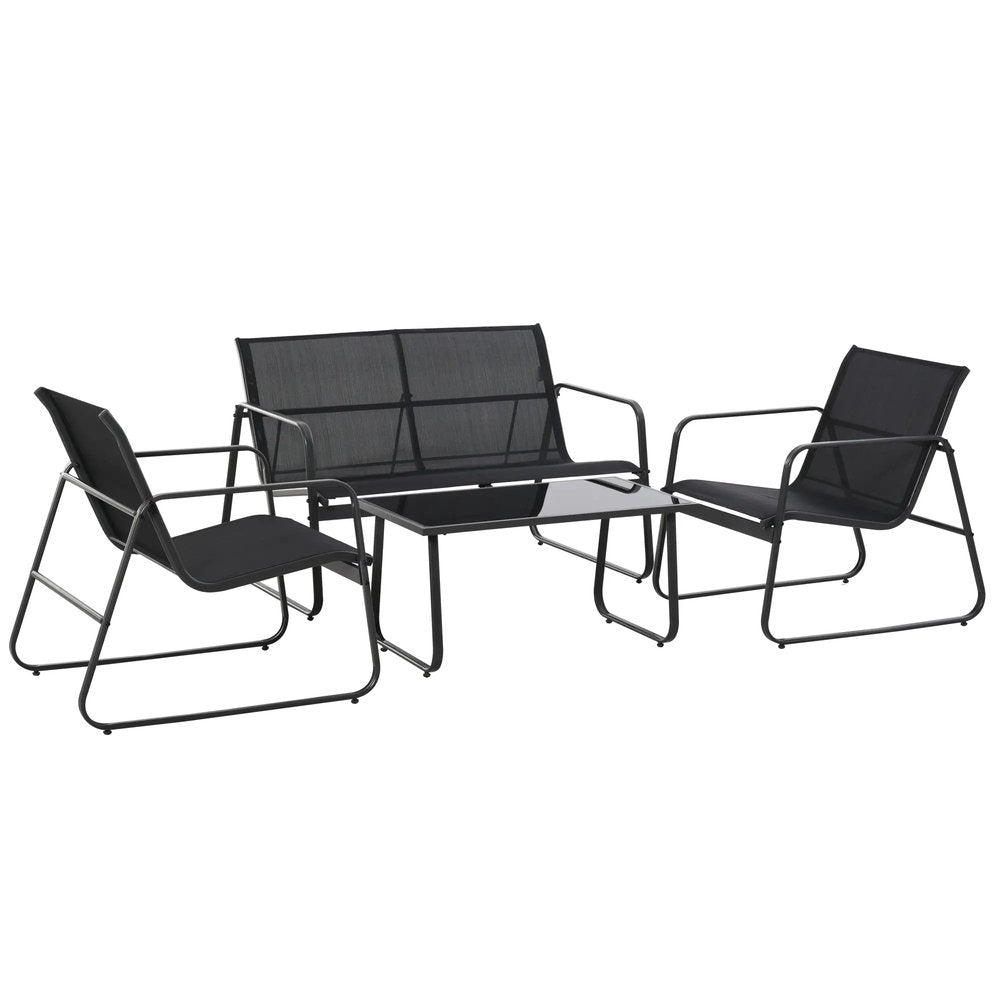 Outsunny Four-Piece Minimalistic Garden Sofa Set 10