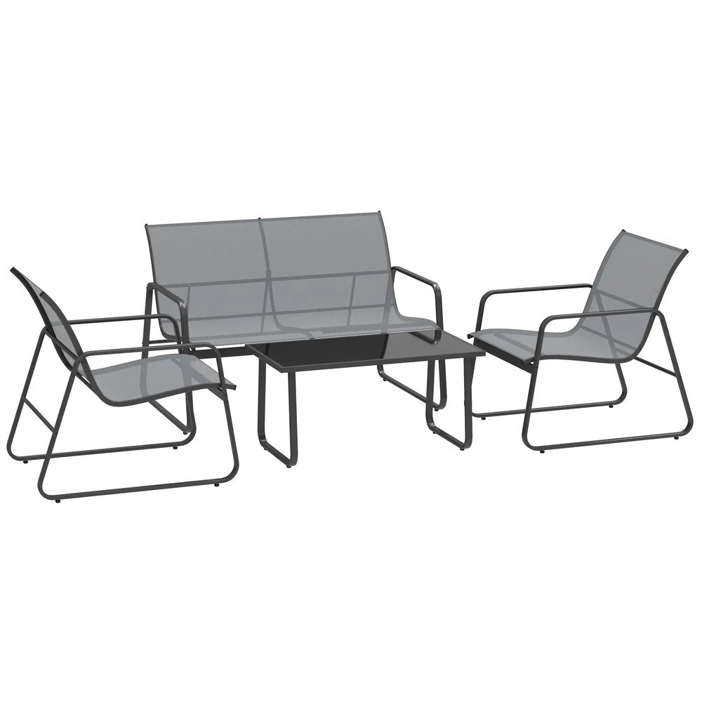 Outsunny Four-Piece Minimalistic Garden Sofa Set 11
