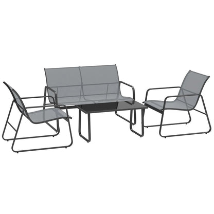 Outsunny Four-Piece Minimalistic Garden Sofa Set 11