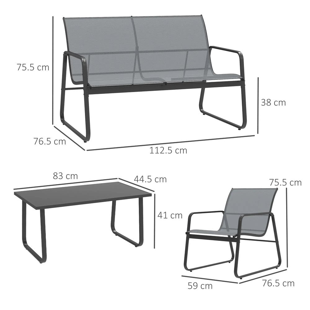 Outsunny Four-Piece Minimalistic Garden Sofa Set 13