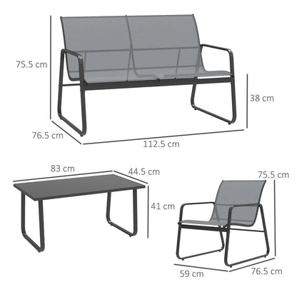 Outsunny Four-Piece Minimalistic Garden Sofa Set 13