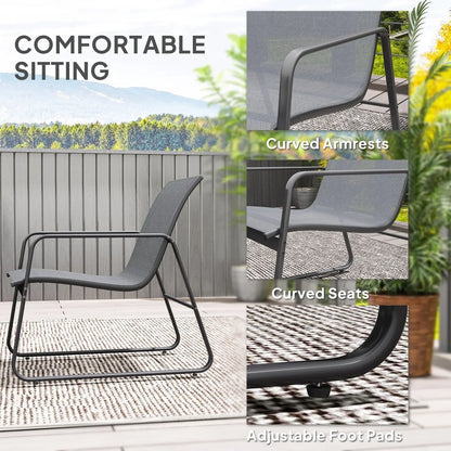 Outsunny Four-Piece Minimalistic Garden Sofa Set 16