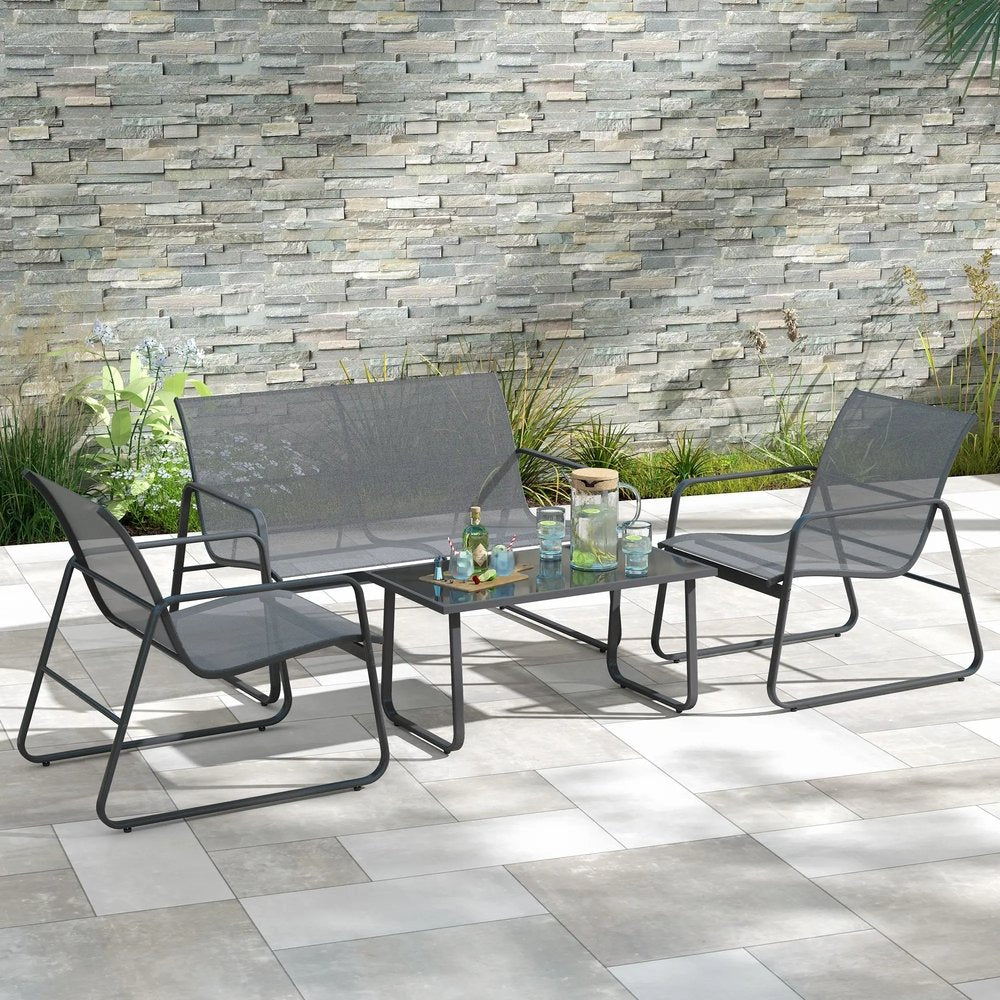 Outsunny Four-Piece Minimalistic Garden Sofa Set 17