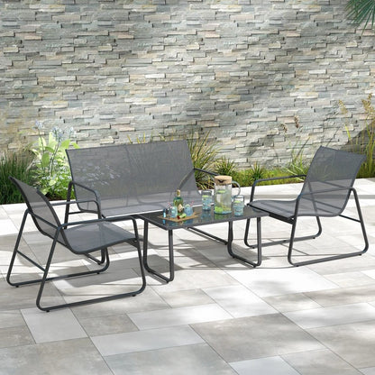 Outsunny Four-Piece Minimalistic Garden Sofa Set 17