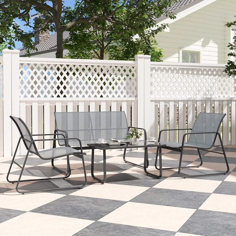 Outsunny Four-Piece Minimalistic Garden Sofa Set 18