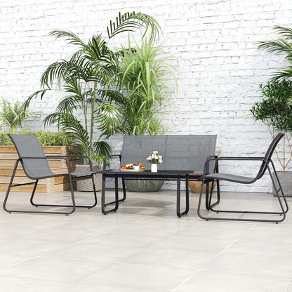 Outsunny Four-Piece Minimalistic Garden Sofa Set 19