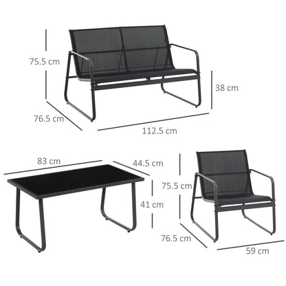 Outsunny Four-Piece Minimalistic Garden Sofa Set 2