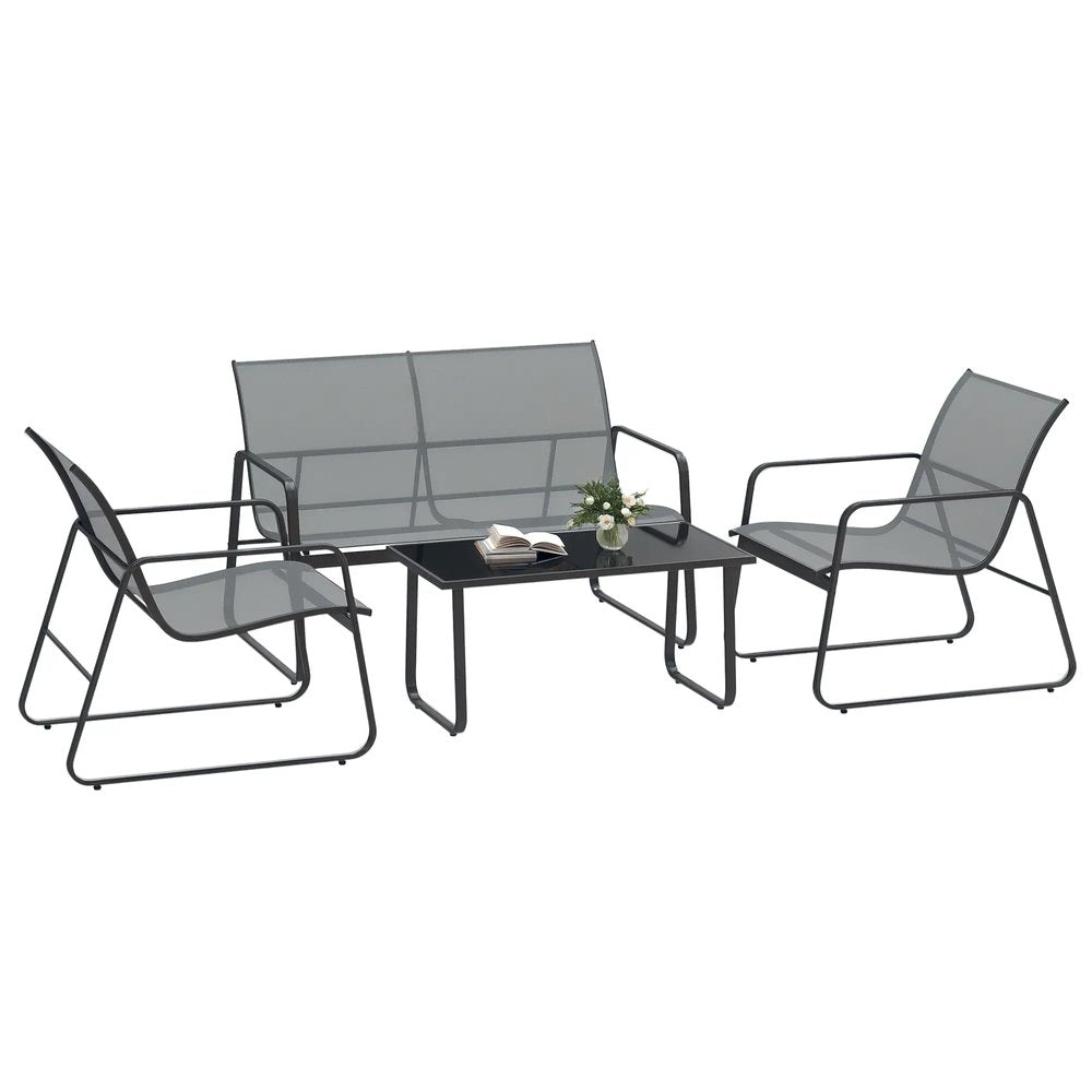 Outsunny Four-Piece Minimalistic Garden Sofa Set 20