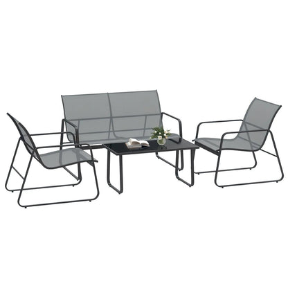 Outsunny Four-Piece Minimalistic Garden Sofa Set 20