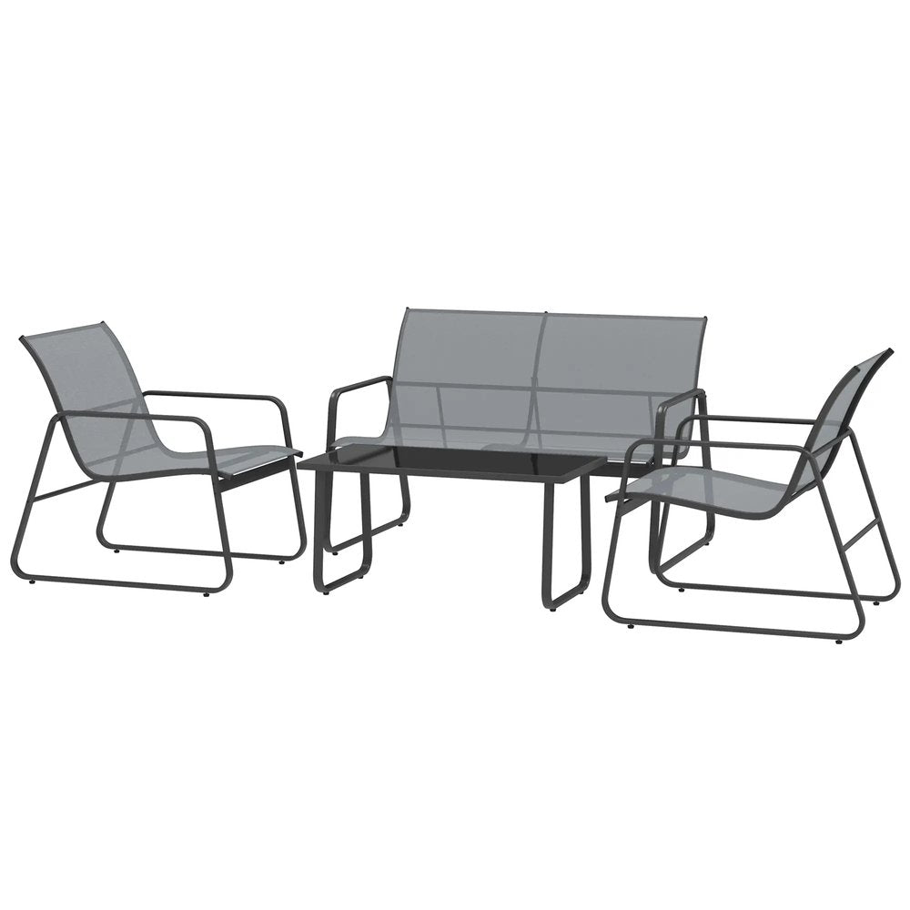 Outsunny Four-Piece Minimalistic Garden Sofa Set 21