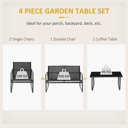 Outsunny Four-Piece Minimalistic Garden Sofa Set 3
