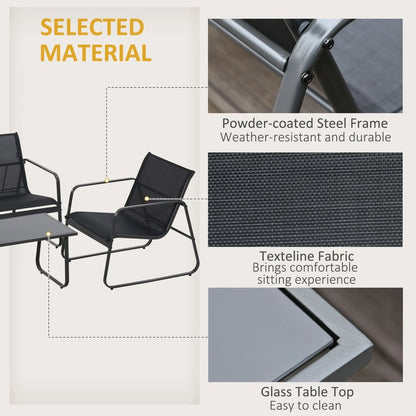 Outsunny Four-Piece Minimalistic Garden Sofa Set 4