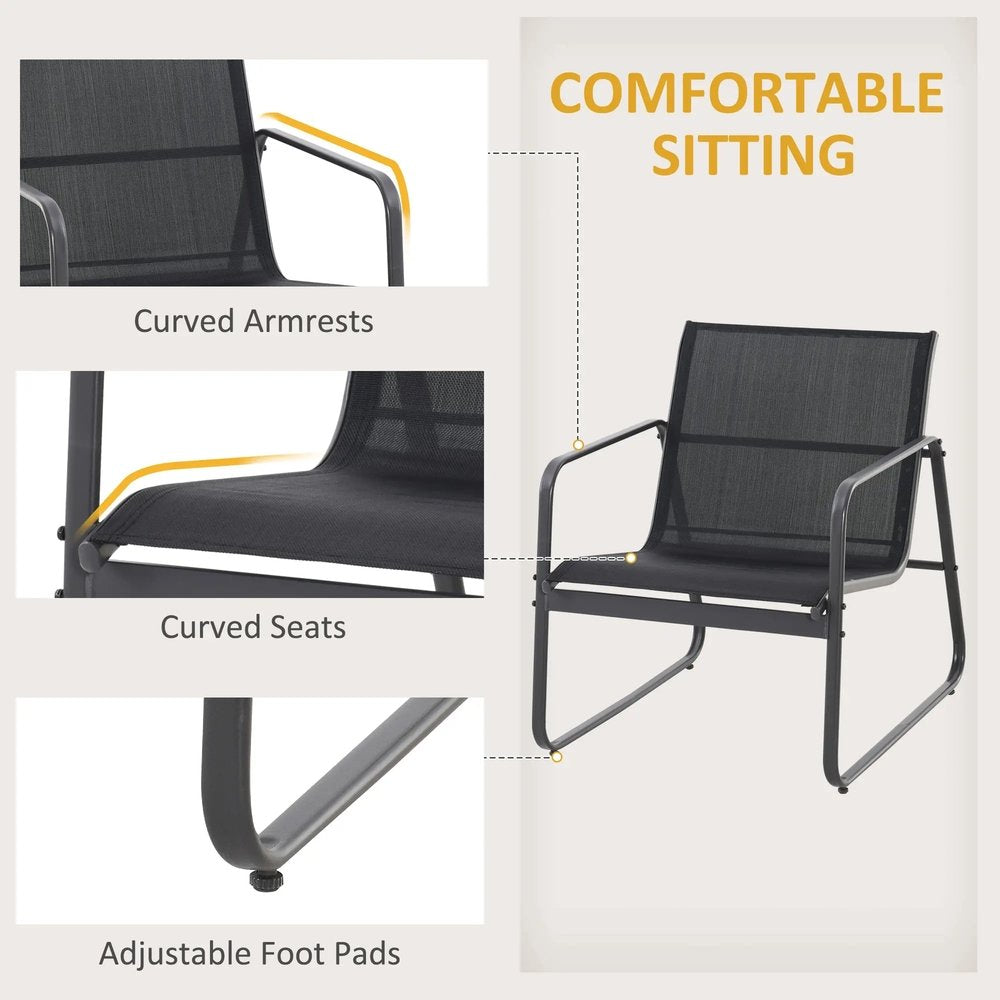 Outsunny Four-Piece Minimalistic Garden Sofa Set 5