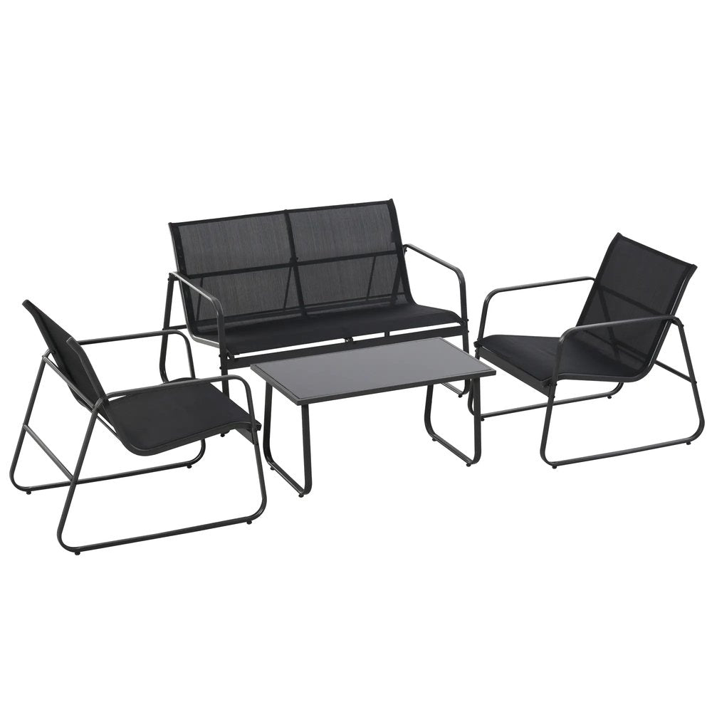 Outsunny Four-Piece Minimalistic Garden Sofa Set 