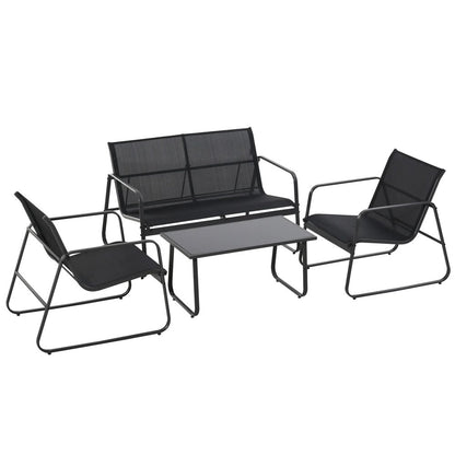 Outsunny Four-Piece Minimalistic Garden Sofa Set 