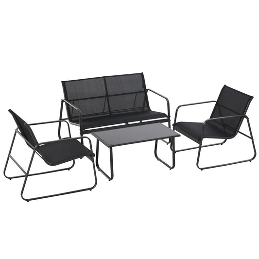 Outsunny Four-Piece Minimalistic Garden Sofa Set 