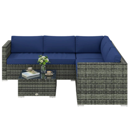 Outsunny Four-Piece Rattan Sofa Set