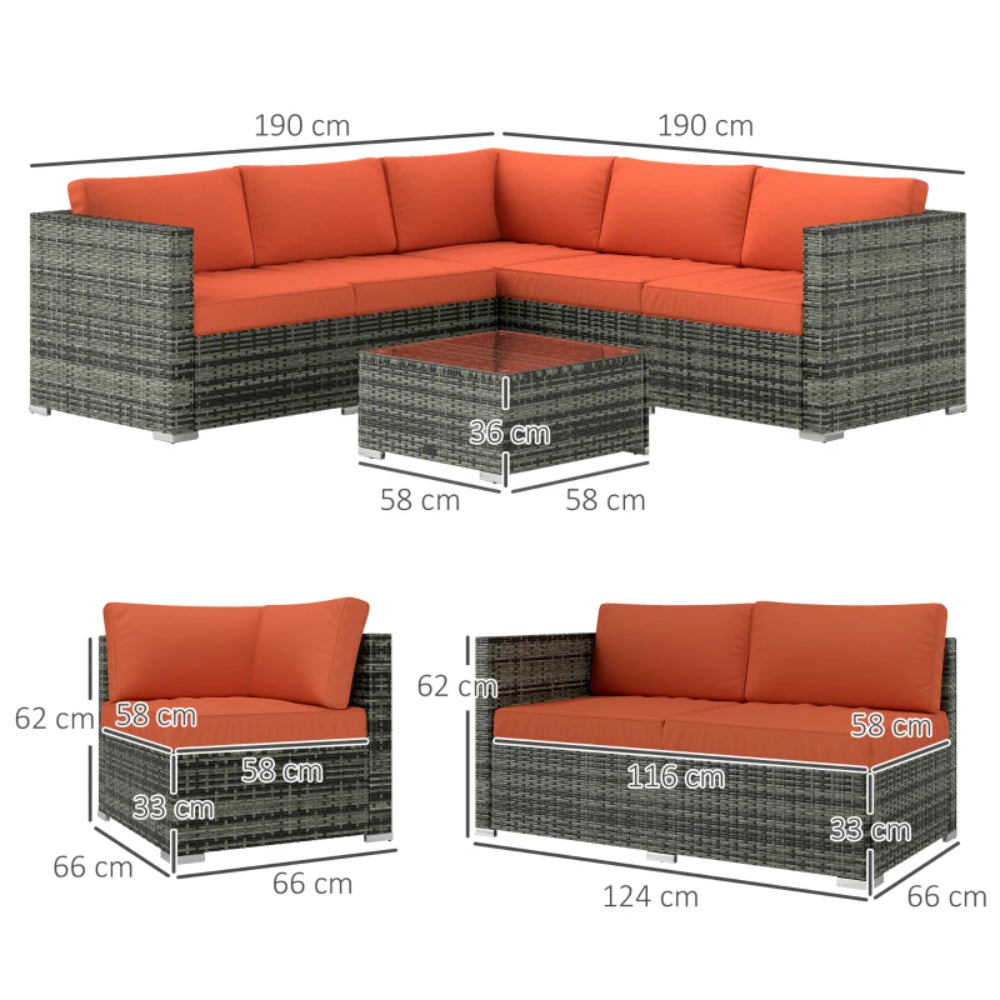 Outsunny Four-Piece Rattan Sofa Set