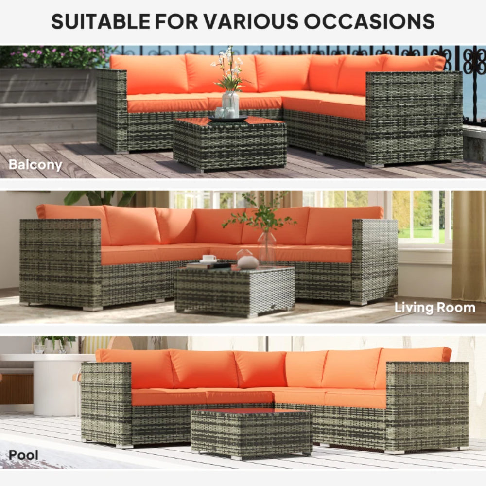 Outsunny Four-Piece Rattan Sofa Set