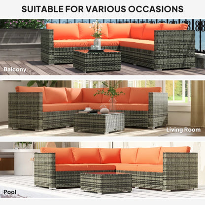 Outsunny Four-Piece Rattan Sofa Set