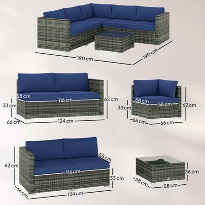 Outsunny Four-Piece Rattan Sofa Set