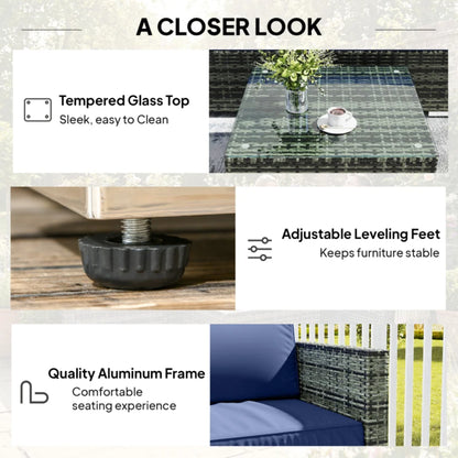 Outsunny Four-Piece Rattan Sofa Set