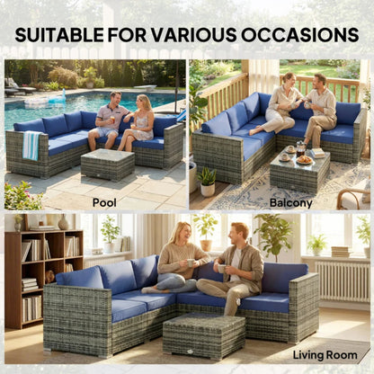 Outsunny Four-Piece Rattan Sofa Set