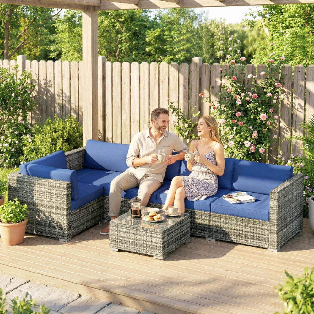 Outsunny Four-Piece Rattan Sofa Set