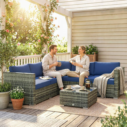 Outsunny Four-Piece Rattan Sofa Set