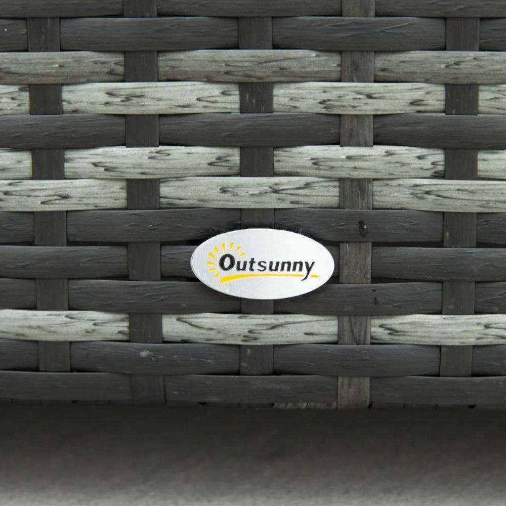 Outsunny Four-Piece Rattan Sofa Set with 11 Cushions, Steal Frame - Grey