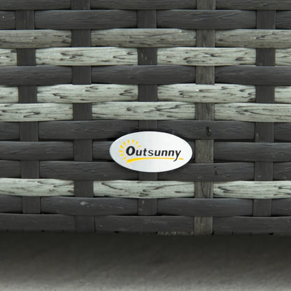 Outsunny Four-Piece Rattan Sofa Set with 11 Cushions, Steal Frame - Grey