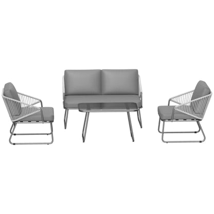 Outsunny Four-Piece Rattan Strong Panel Outdoor Sofa Set