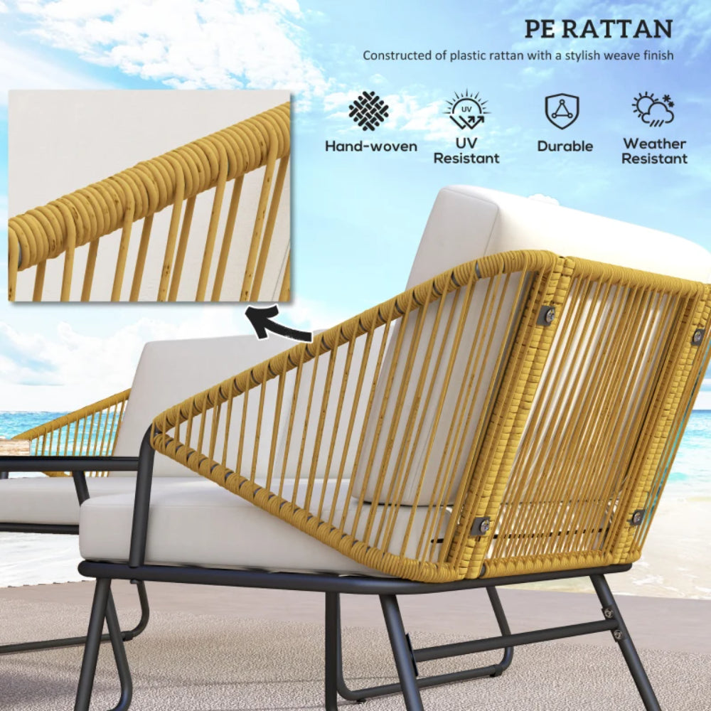 Outsunny Four-Piece Rattan Strong Panel Outdoor Sofa Set