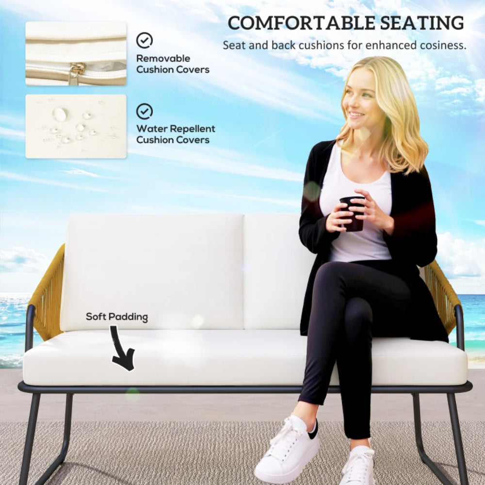 Outsunny Four-Piece Rattan Strong Panel Outdoor Sofa Set