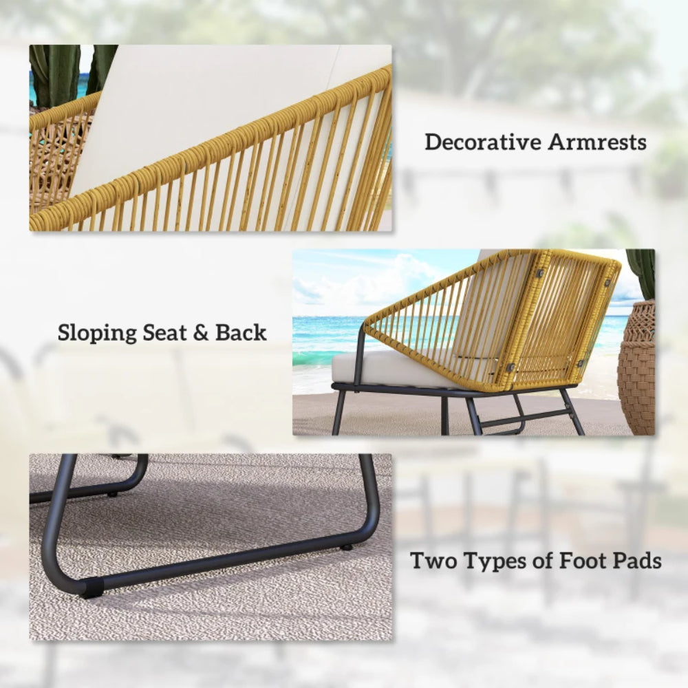Outsunny Four-Piece Rattan Strong Panel Outdoor Sofa Set
