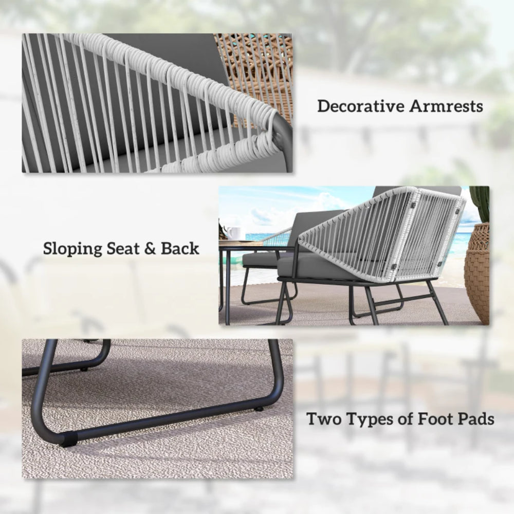 Outsunny Four-Piece Rattan Strong Panel Outdoor Sofa Set