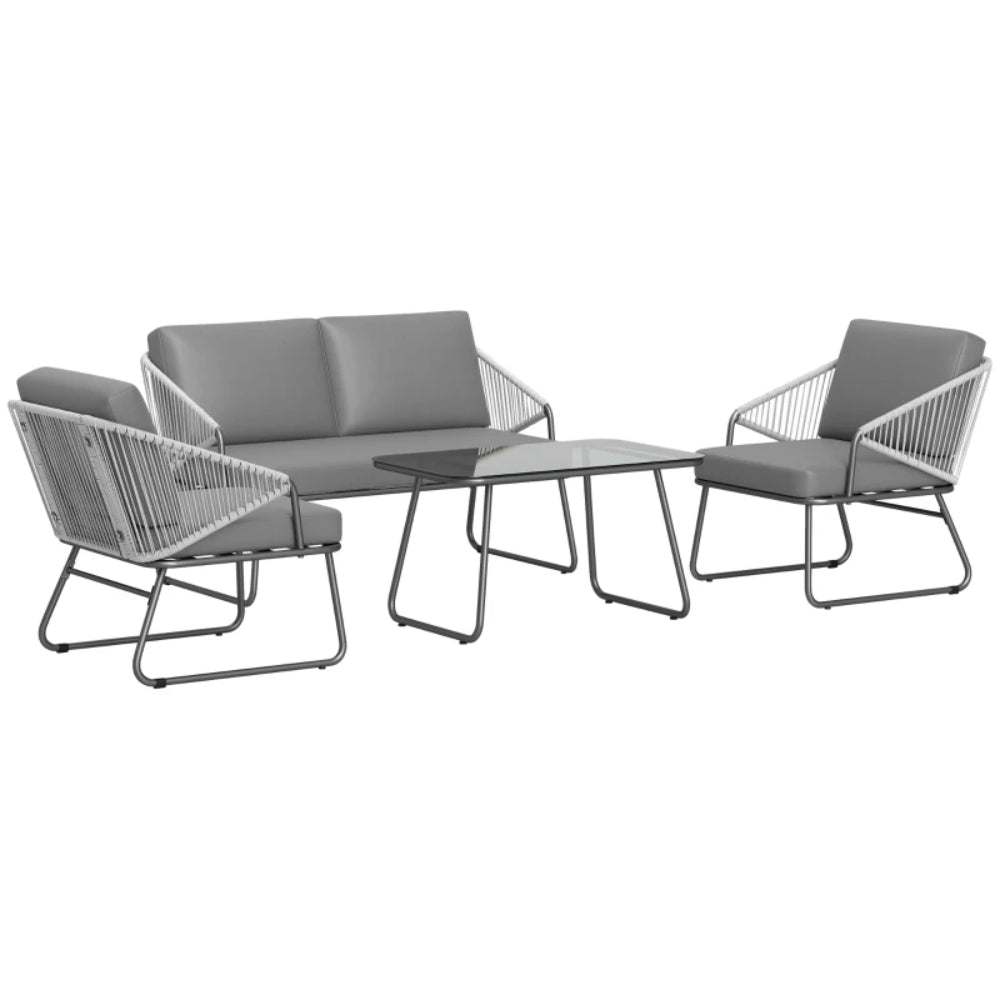 Outsunny Four-Piece Rattan Strong Panel Outdoor Sofa Set